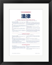 Framed Art Frame Art Equal Opportunity Employment Chinese Version 2012 Wall Decor 18x24 Artwork