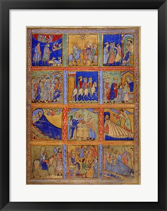 Framed Art Twelve Scenes from the Christmas Story Wall Decor 18x24 Artwork