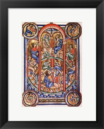 Framed Art The Miracle of Pentecost, Berthold Missal Wall Decor 18x24 Artwork