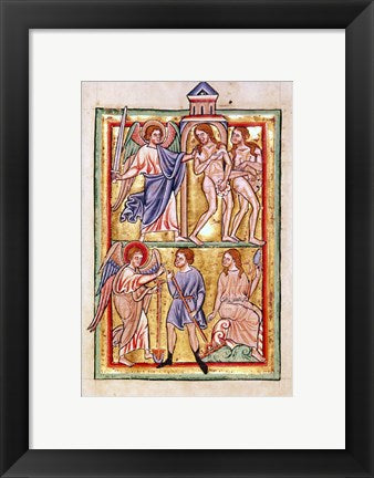 Framed Art Frame Art Adam and Eve Expelled From Paradise and Forced to Labor Wall Decor 18x24 Artwork