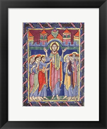 Framed Art Frame Art Albani Psalter, appearance of the Risen One on the eighth day Wall Decor 18x24 Artwork