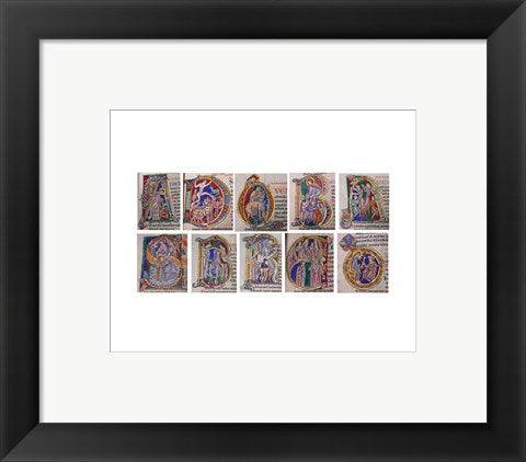 Framed Art Albani Psalter, Initials Wall Decor 18x24 Artwork