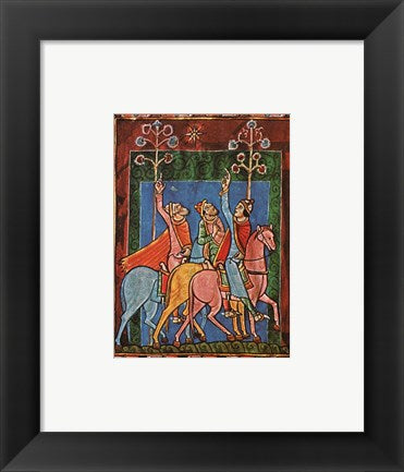 Framed Art St. Albans Psalter, The Three Magi following the star Wall Decor 18x24 Artwork