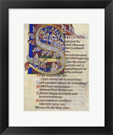 Framed Art Psalm 136, Initial S In Albani Psalter Wall Decor 18x24 Artwork