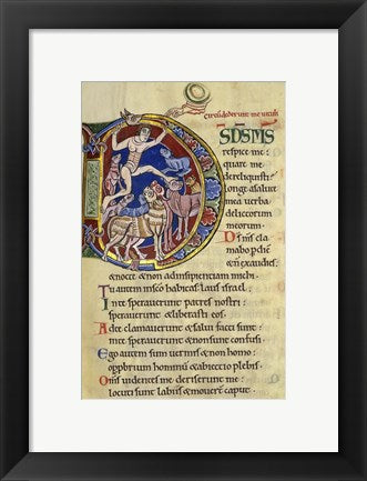 Framed Art Psalm 136, Initial D In Albani Psalter Wall Decor 18x24 Artwork