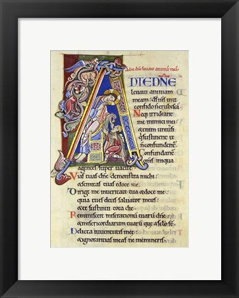 Framed Art Psalm 24, Initial A. In Albani Psalter Wall Decor 18x24 Artwork