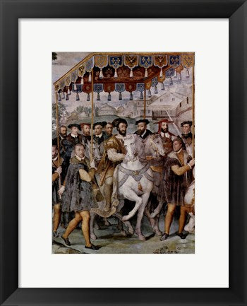 Framed Art The Solemn Entrance of Emperor Charles V, Francis I of France Wall Decor 18x24 Artwork