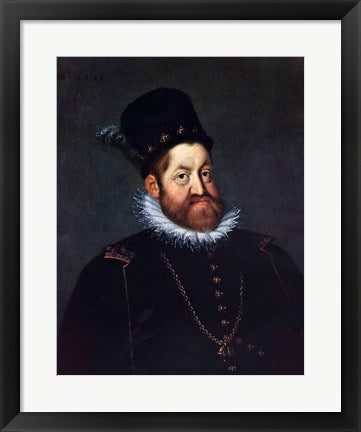 Framed Art Portrait of Emperor Rudolf II Wall Decor 18x24 Artwork