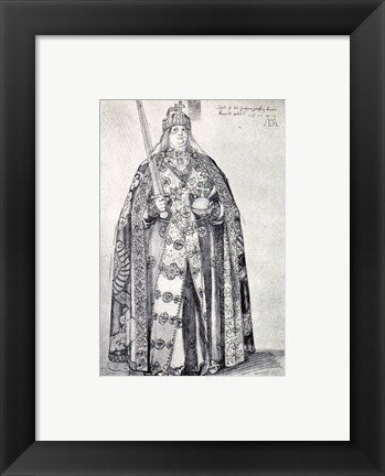 Framed Art Study for the painting of Charlemagne by Albrecht Durer Wall Decor 18x24 Artwork