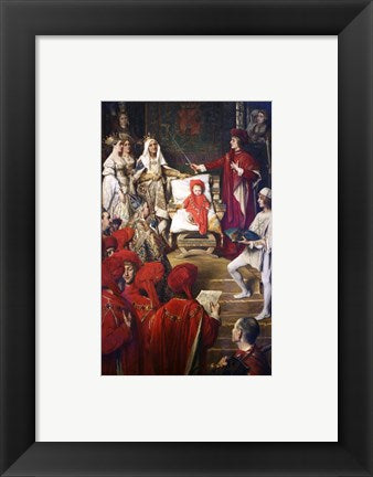 Framed Art Philip I, the Handsome, Conferring the Order of the Golden Fleece on his Son Charles of Luxembourg Wall Decor 18x24 Artwork
