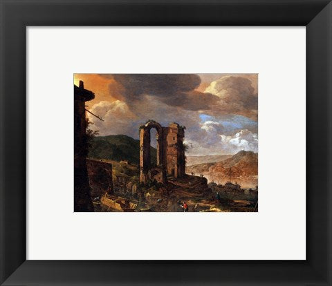 Framed Art Landscape with Roman Ruin Wall Decor 18x24 Artwork