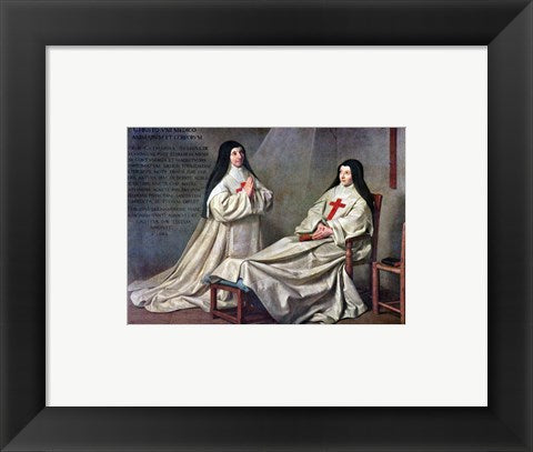 Framed Art Mother Catherine-Agnes Arnault and Sister Catherine de Sainte Suzanne de Champaigne Wall Decor 18x24 Artwork