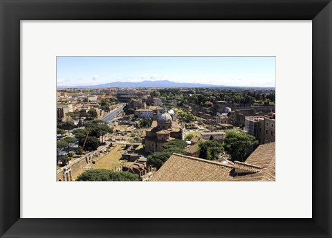 Framed Art View of Monument to Vittorio Emanuele II to Forum Romanum and Colosseum, Rome, Italy Wall Decor 18x24 Artwork