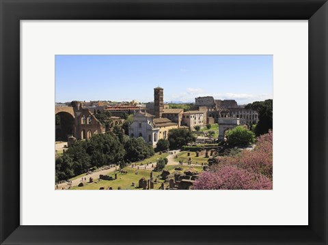 Framed Art Look from Palatine Hill Francesca Romana, Arch of Titus and Colosseum, Rome, Italy Wall Decor 18x24 Artwork