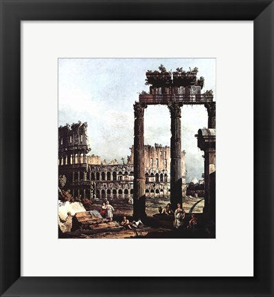 Framed Art Frame Art Colosseum and the ruins of the Temple of Castor et Pollux Wall Decor 18x24 Artwork