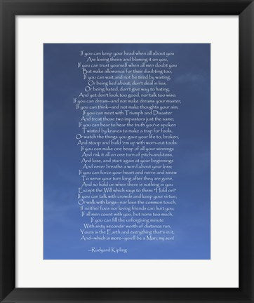 Framed Art If by Rudyard Kipling Wall Decor 18x24 Artwork