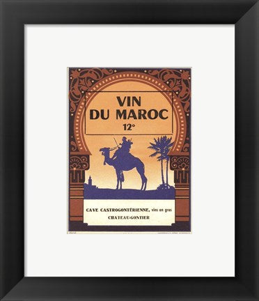 Framed Art Morocco's Wine Label Wall Decor 18x24 Artwork