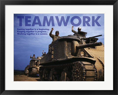 Framed Art Teamwork Wall Decor 18x24 Artwork
