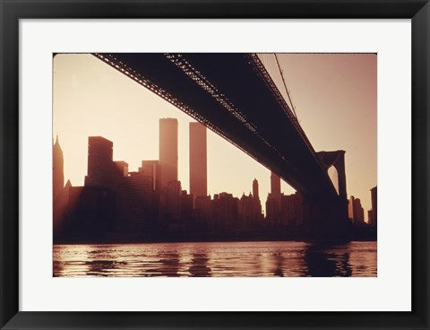 Framed Art Brooklyn Bridge Across the East River Wall Decor 18x24 Artwork