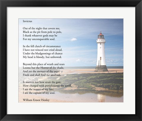 Framed Art Invictus Wall Decor 18x24 Artwork