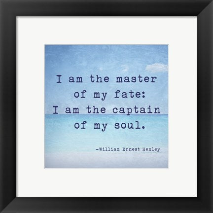 Framed Art Invictus Quote by Veruca Salt Wall Decor 18x24 Artwork