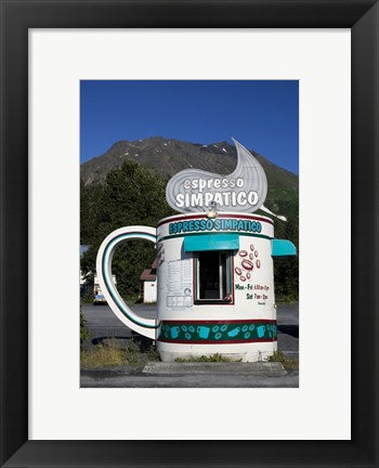 Framed Art Frame Art Espresso Simpatico Coffee Shop, Seward, Alaska Wall Decor 18x24 Artwork
