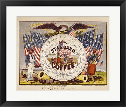 Framed Art United States of America, our standard coffee Wall Decor 18x24 Artwork
