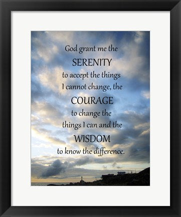 Framed Art Serenity Prayer - skies Wall Decor 18x24 Artwork