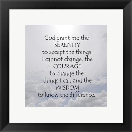Framed Art Serenity Prayer - clouds Wall Decor 18x24 Artwork
