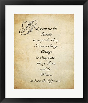 Framed Art Frame Art Serenity Prayer - quote Wall Decor 18x24 Artwork