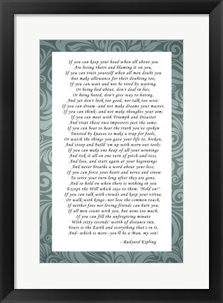 Framed Art If - Grey Border by Rudyard Kipling Wall Decor 18x24 Artwork