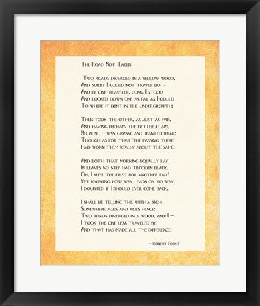 Framed Art The Road Not Taken Wall Decor 18x24 Artwork