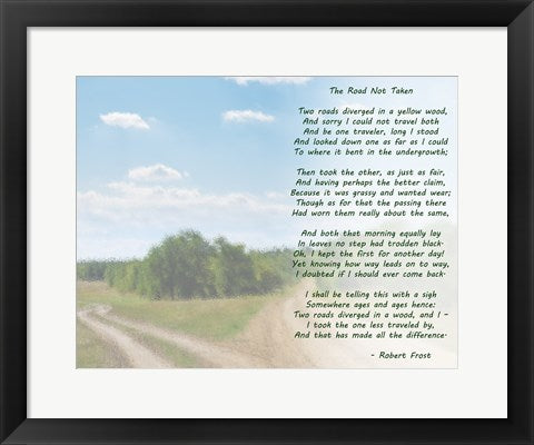 Framed Art The Road Not Taken Landscape Wall Decor 18x24 Artwork