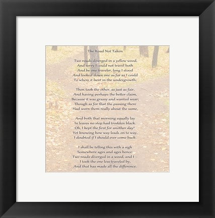 Framed Art The Road Not Taken On Path Wall Decor 18x24 Artwork