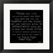 Framed Art Enjoy Life, Jimmy V Quote Wall Decor 18x24 Artwork