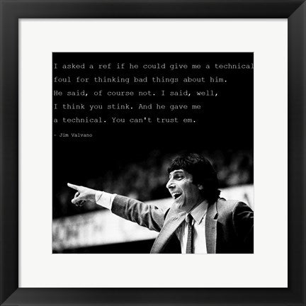 Framed Art You Can't Trust Em, Jimmy V Wall Decor 18x24 Artwork