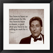 Framed Art Enthusiasm for Life, Jimmy V Wall Decor 18x24 Artwork