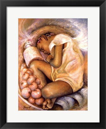 Framed Sleeping Angel by Essud Fungcap | 18 x 14