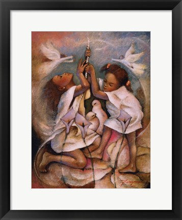 Framed Ringbell Heaven by Essud Fungcap | 18 x 14
