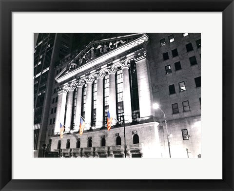 Framed New York Stock Exchange at Night by Phil Maier | 14 x 18 1/2