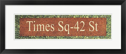 Framed Times Square - 42nd Street Subway Sign by Phil Maier