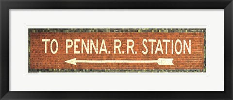Framed Penn Station Subway Sign by Phil Maier | 9 x 21