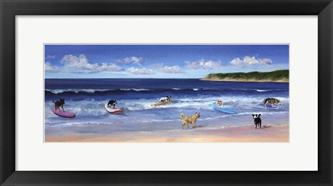 Framed Hot Dogs Surf by Carol Saxe | 8 1/2 x 20 1/2
