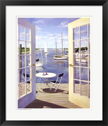 Framed Table on the Harbor by Carol Saxe | 21 x 17