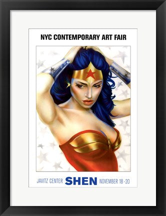 Framed Wonder Woman by Shen | 20 x 13 7/8