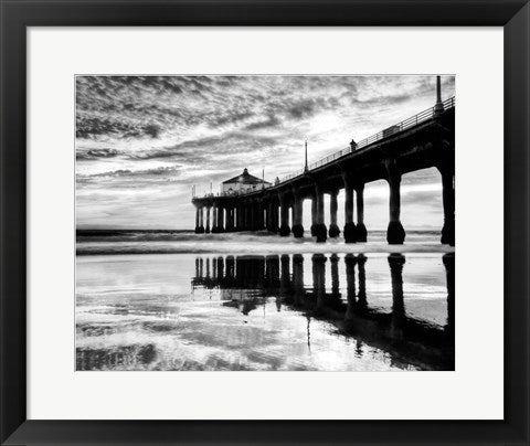 Framed Manhattan Beach Pier 14 x 18 1/4