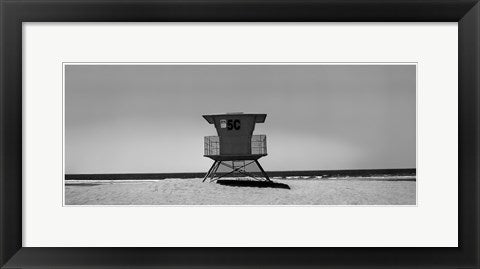 Framed Lone Lifeguard Shack 8 1/2 x 20 1/2