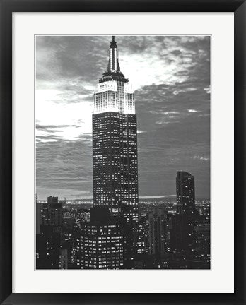 Framed Empire State Evening 24 1/2 x 18 1/2