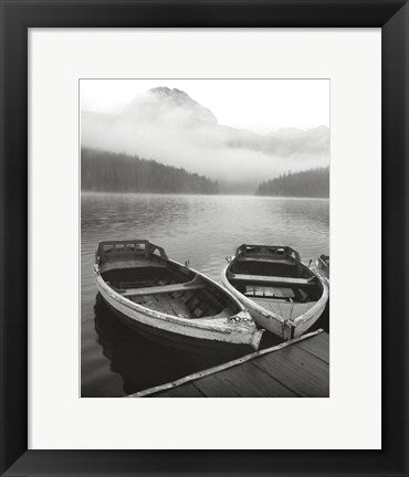 Framed Two Rowboats at Pier 14 1/2 x 11 1/2