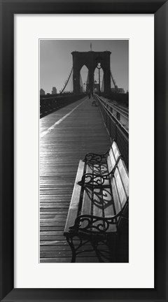 Framed Brooklyn Bridge Benches 20 1/2 x 8 1/2